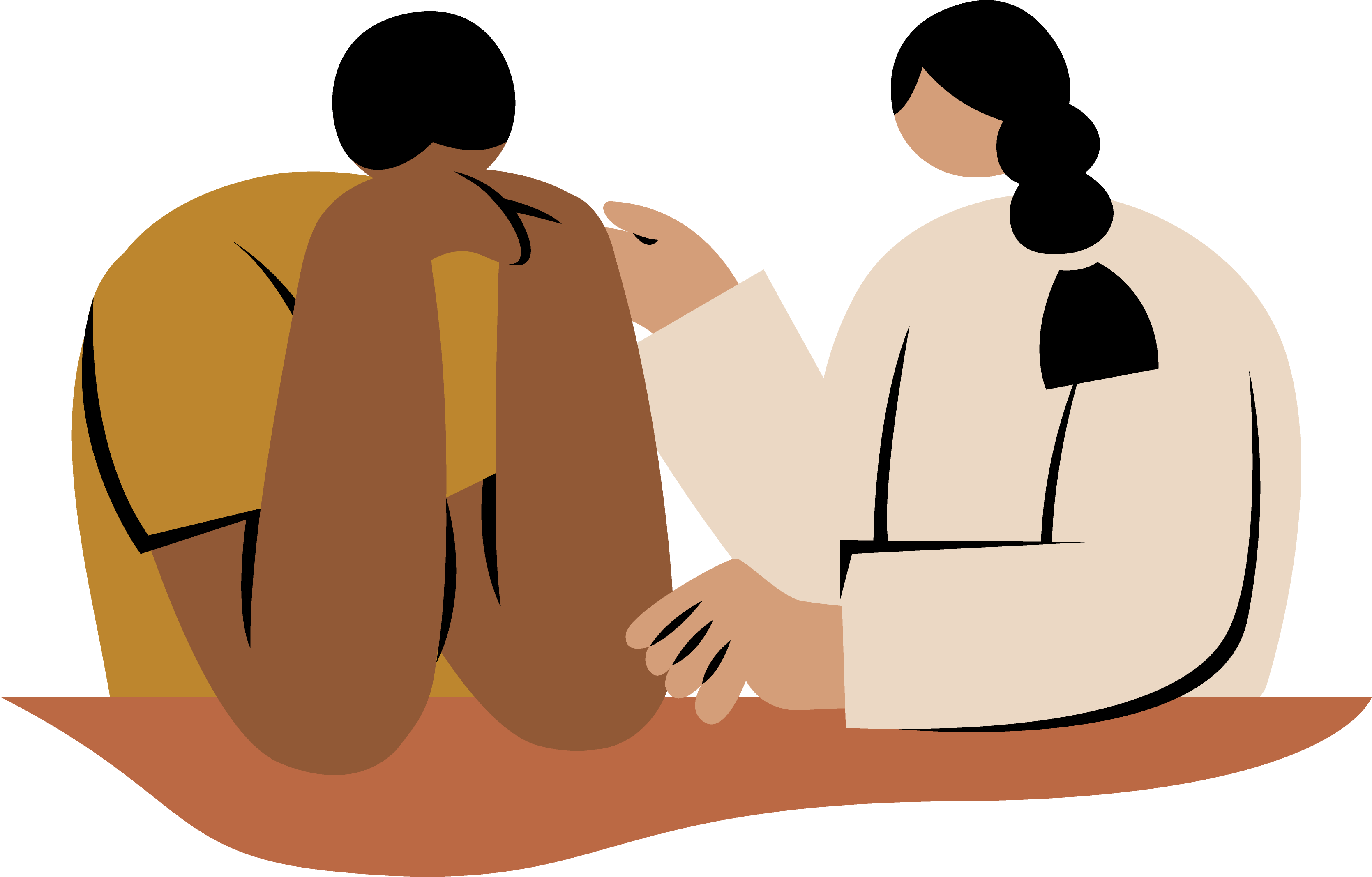 Person trøster en ked af ven